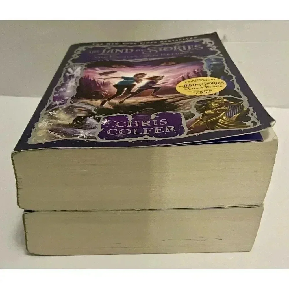 2 Book Lot The Land Of Stories Chris Colfer Wishing Spell &‎ Enchantress Returns